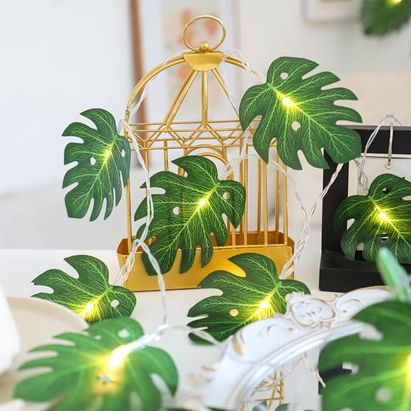 Cateissary Guirnalda de luces LED ecológicas - Frescura de hojas para la sala de estar Hojas de tortuga n.º 2 3 m 20 bombillas Type3 NO3