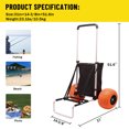 thumbnail image 3 of ONECHOI Beach Carts, 13” Big Wheels Balloon Solid PU Foam Tires for Sands, 165LBS Loading Folding Sand Cart & 33.1" to 51.6" Adjustable Height, Beach Buggy Cart w/Storage Bag, NO Rust, 3 of 8