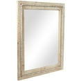 thumbnail image 6 of DecMode 30" x 36" Brown Washed Beaded Wall Mirror, 6 of 12