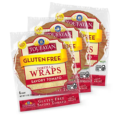Toufayan Bakeries, Tomato Gluten Free Tortilla Wraps Certified Gluten Free, Vegan, No