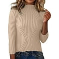 thumbnail image 2 of JIAYUE Women Sweaters Wide Striped Long Sleeve Knit Pullover Solid Color For Women Comfortable Seasonal Attire, 2 of 8