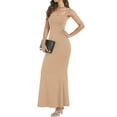 thumbnail image 3 of Lucakuins, vestido largo de cola de pez para mujer, vestido informal de fiesta de corte bajo de Color sólido para cóctel de playa, ropa de calle de verano Lucakuins moda, 3 of 7