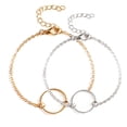 thumbnail image 4 of Bracelet de Cheville Rond Réglable Délicat Résistant à l'Usure Or Argent Bracelet de Cheville Rond Réglable pour la Saint-Valentin pour Femmes Or, 4 of 6