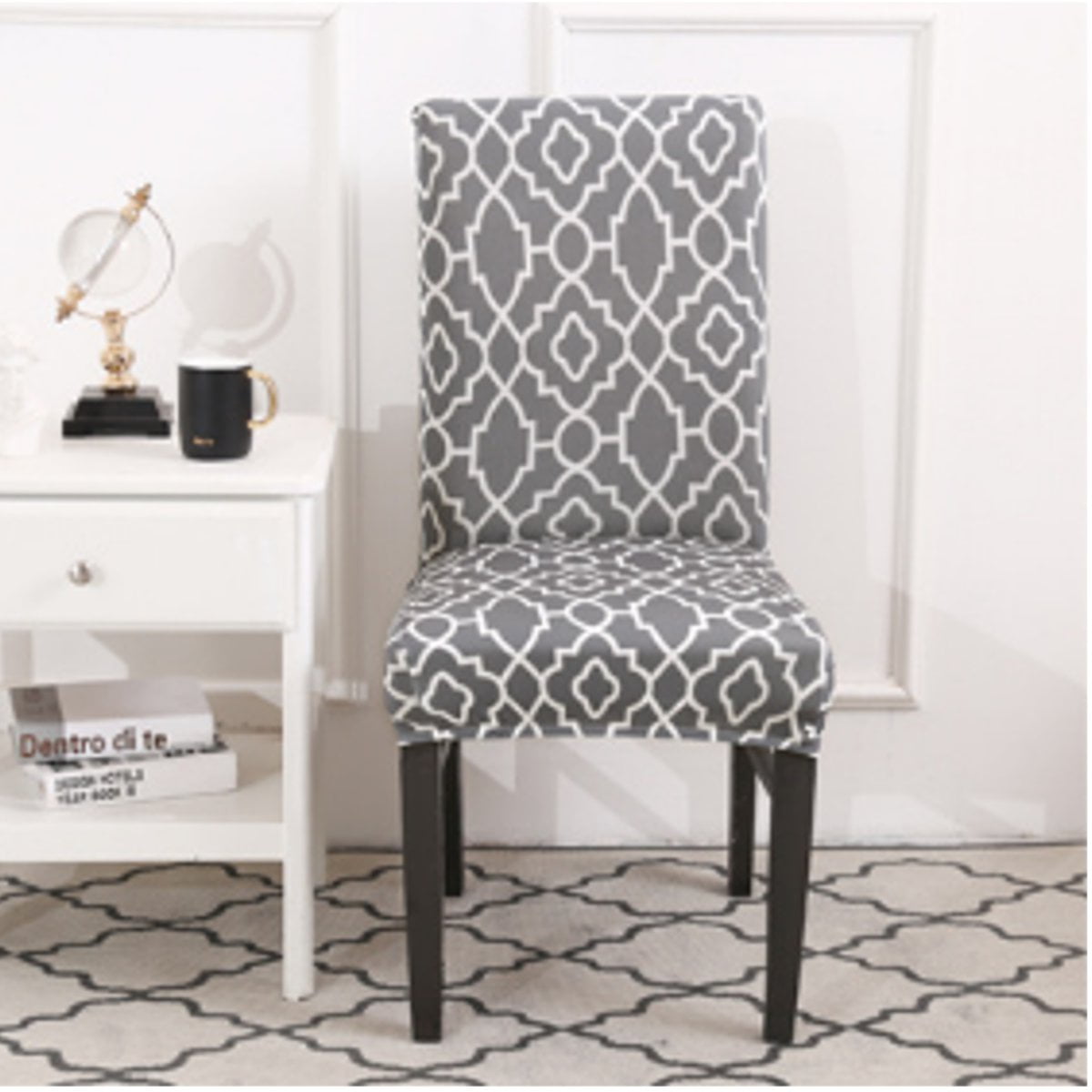Grey Stretch Chair Cover Removable Slipcover Protective Covers for