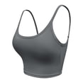 thumbnail image 5 of khonts,Women's Strappy Stretch Sports Bras Longline Yoga Backless Tank Tops Fitness Workout Camisole Crop Tops Grey L, 5 of 5