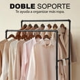 thumbnail image 3 of Perchero Rack Organizador Para Ropa Doble Kimhi Con Ruedas Portátil Perchero Para Colgar Ropa Con Estante De Almacenamiento Inferior Perchero Móvil Vertical, 3 of 5