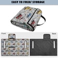 thumbnail image 5 of COEQINE Universal Golf Cart Seat Towel Blanket with 4 Front Pockets & Convenient Fold-Away Design, Fits for EZGO, Yamaha, Club Car and More 2 Person Seats, Gray Cartoon Golf Pattern, 5 of 8