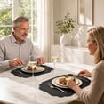 thumbnail image 2 of Unique Bargains Set of 6 Solid Placemats Leather Placemats for Kitchen Dining Black, 2 of 7
