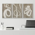 thumbnail image 4 of IDEA4WALL Framed Canvas Print Wall Art Set of 3 Geometric Abstract Illustrations in Warm Browns & Beige Tones Digital Art Wall Decor Pastel Nature Scenery Prints Minimal Artwork -, 4 of 5