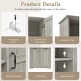 thumbnail image 6 of Bathroom Storage Cabinet with 2 Laundry Hamper, Wooden Bathroom Pantry Cabinet with 1 Cabinet and 4-Layer Shelves for Living Room, Oak, 6 of 9