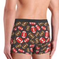 thumbnail image 4 of Men's Boxer Briefs, red brown American football Soft Comfy Mens Underwear Boxer Briefs Breathable With Widen Waist, 4 of 7