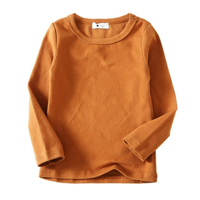 TZEWGL Tees For Child High Collar Soft Unisex Long Sleeve Solid Clothing For Kids size 5-6T