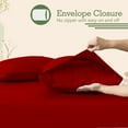 thumbnail image 3 of KOMFIT 800TC Egyptian Cotton Sheet Set Soft and Breathable - 4 Piece Bed Sheet Red Solid Twin - XL Size - 10" Deep Pocket, 3 of 5