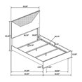 thumbnail image 5 of Ivon Queen Size Bed, 3D Embossed LED Headboard, Gray Solid Hardwood, 5 of 5
