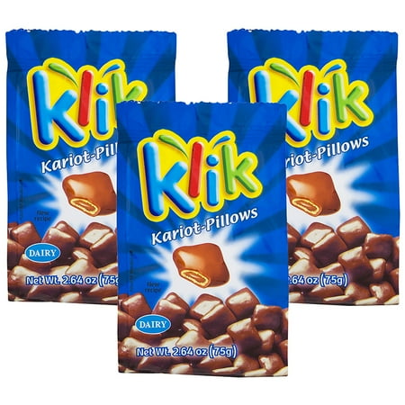 3 Pack Klik Milk Chocolate Coated Nougat Crunch Kariot Pillows