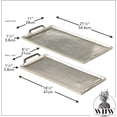 thumbnail image 4 of Grand Hotel Serving Trays, Set of 2, Brilliant Craft Finish, Hand Cast Silver Aluminum, 21.75 and 18.5 Inches, Pads on Bottom,Rectangles, 4 of 8
