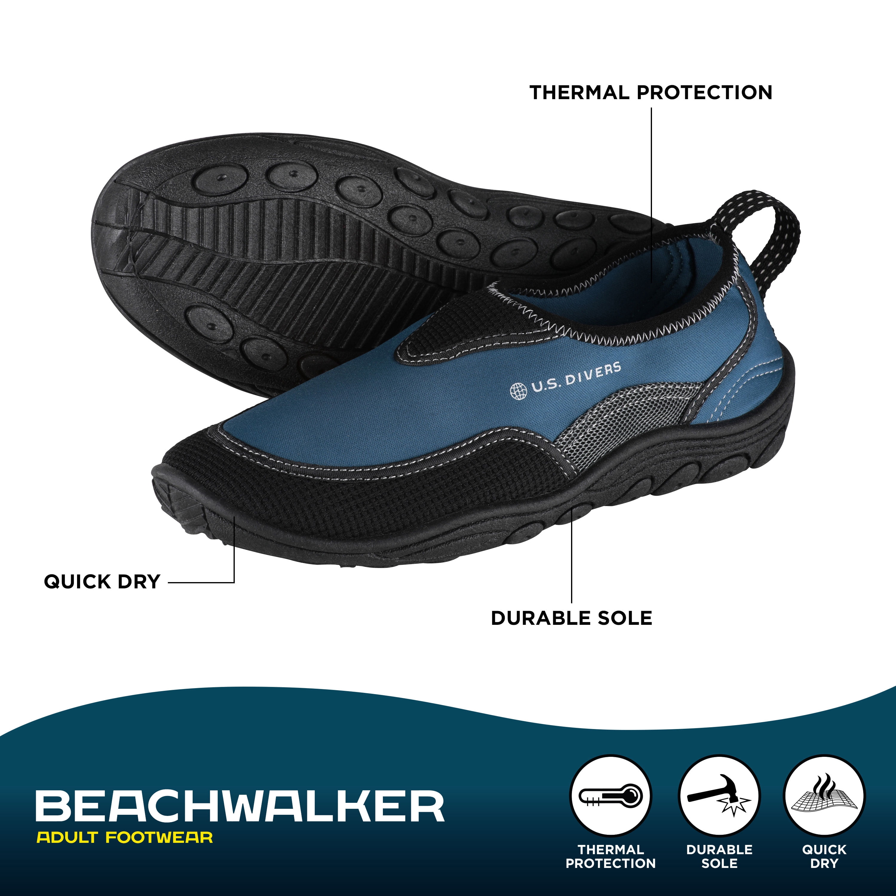 U.S. Divers Beachwalker Adult Water Shoes Size 12
