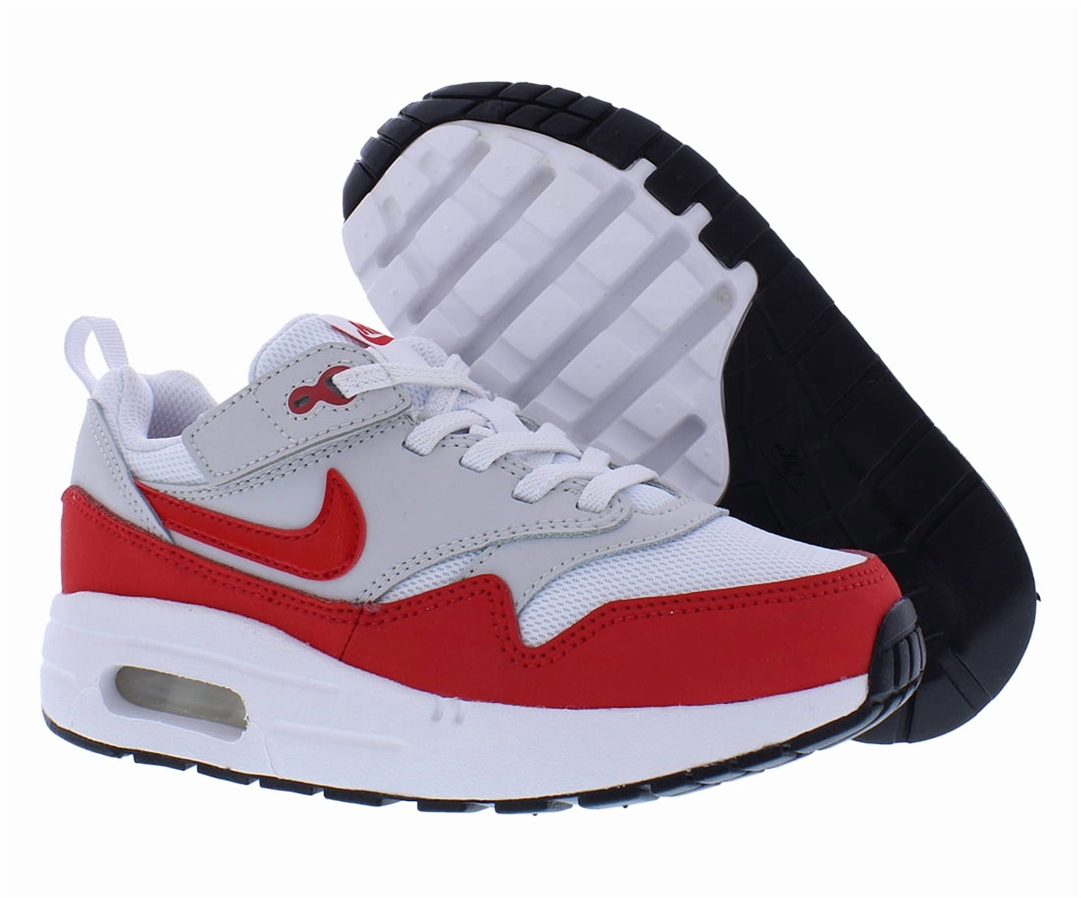 Nike Air Max 1 Ez PS Boys Shoes Size 9, Color: White/Grey/Red