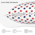 thumbnail image 5 of DouZhe Velvet Decorative Throw Pillow Covers Set of 2, Soft Square Cushion Cover with Invisible Zipper Patriotic Red White Blue Stars Printing, 20"x20", 5 of 7
