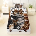 thumbnail image 3 of Homewish Cheetah High Perfume Bow Twin Sheets,Fashion Perfume Bedding,Brown,3-Piece,1 Fitted Sheet and 1 Pillowcase, 3 of 6