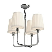 CH628423CHOP-Alora Lighting-Plisse - 4 Light Chandelier with Glass-16.88 Inches Tall and 22.5 Inches Wide-Chrome Finish    -Traditional Installation