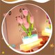 thumbnail image 4 of Luz nocturna en forma de tulipán | Pequeña lámpara de ambiente para interiores | Adorno decorativo de mesa | Hogar, dormitorio, sala de estar, uso de estudio | Funciona con pilas | Idea de regalo, 4 of 5