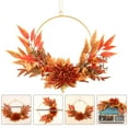 thumbnail image 4 of Shisuyan 1Pc Chrysanthemum Maple Leaf Wreath Thanksgiving Emulation Garland Orange, 4 of 8