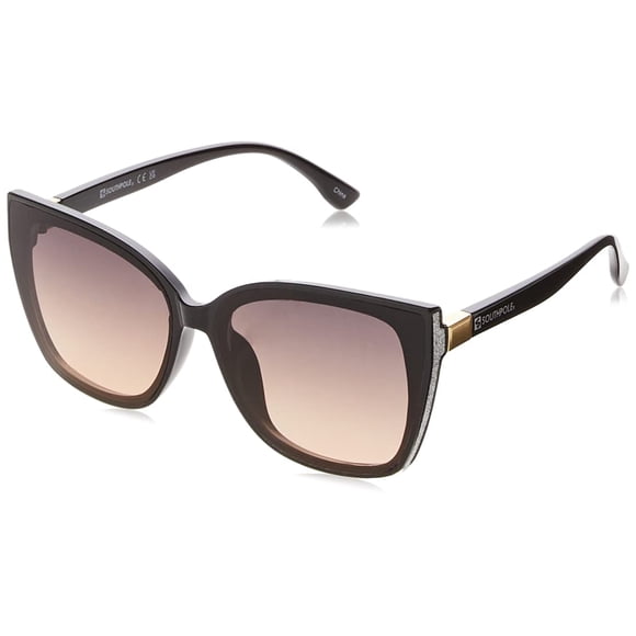 Southpole 1086SP Sparkling UV Protective Cat Eye Sunglasses. Trendy Gifts for Women, 63 mm, Black