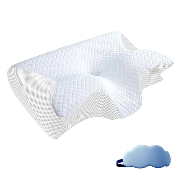 Pillow, Breathable 100% Memory Foam Pillows, 2026 New Pillow 2 in 1 Premium Ergonomic Contour, Not Stuffy, Slow-Rebound Memory Foam Neck Support for Side & Back Sleepers (White, 1 Set)