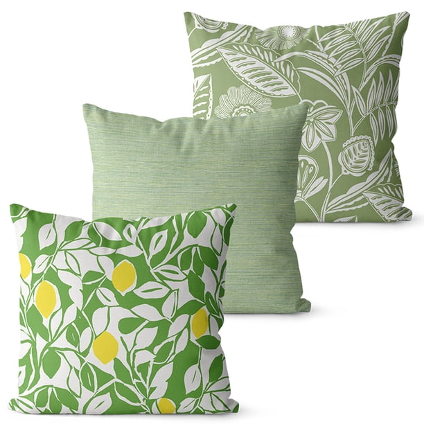 Funda de Almohada de Estilo Veraniego, Diseño Verde Natural, Material Suave y Cómodo, Ideal para Decorar El Sofá, El Coche o El Hogar, Uso Versátil, Fácil de Limpiar, Tamaño 45 X 45 Cm, Paquete de 1