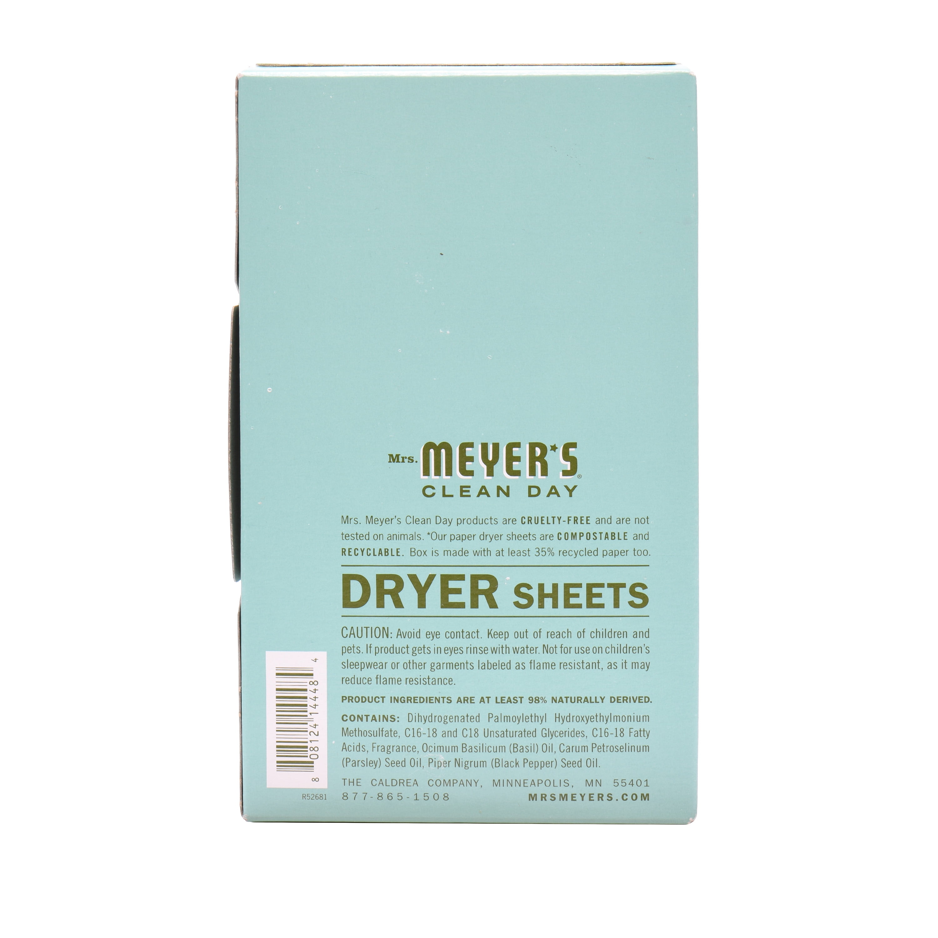 Mrs. Meyer's Clean Day Dryer Sheets Basil, 80 CT (Pack of 3)