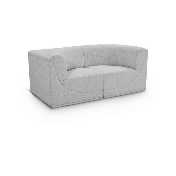 Meridian Furniture Ollie Grey Boucle Fabric Modular Sofa