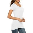 thumbnail image 2 of JYLFC Womens Scoop Neck T-shirts Short Sleeve Tops Summer Shirts, White L, 2 of 6