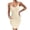 Beige, variant on Sngxgn Women's Fall Elegant Dress Long Sleeve Crewneck Tie Waist Slim Rib Knit Slit Bodycon Midi Dress(Beige,S)