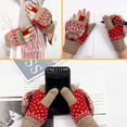 thumbnail image 5 of Winter Fingerless Gloves Mittens for Women Men Warm Wool Knitted Convertible Flip Top Mittens for Cold Weather, 5 of 6