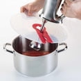 thumbnail image 6 of Sioweci Mixer Splatter Guard with Handle Transparent Cover Anti-Splash Food-Grade Silicone Mixer Splash Cover Easy-Clean Noise Reduction Protector for Kitchen Red, 6 of 9