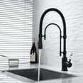 thumbnail image 2 of Matte Black Pre-Rinse Kitchen Faucet with Pull-Out Spring Spout and Pot Filler, Single Handle Pull-Out Sprayer Spring Kitchen Sink Faucet, 2 of 5