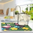 thumbnail image 5 of Yayeee Dish Drying Mat for Kitchen Counter 16"x18" Microfiber Absorbent Pad, Flamingo Floral Pattern, 5 of 7