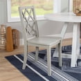 thumbnail image 2 of Linon Nico Side Chair Lattice Back Design in Crisp Light Gray Finished Wood, 2 of 12