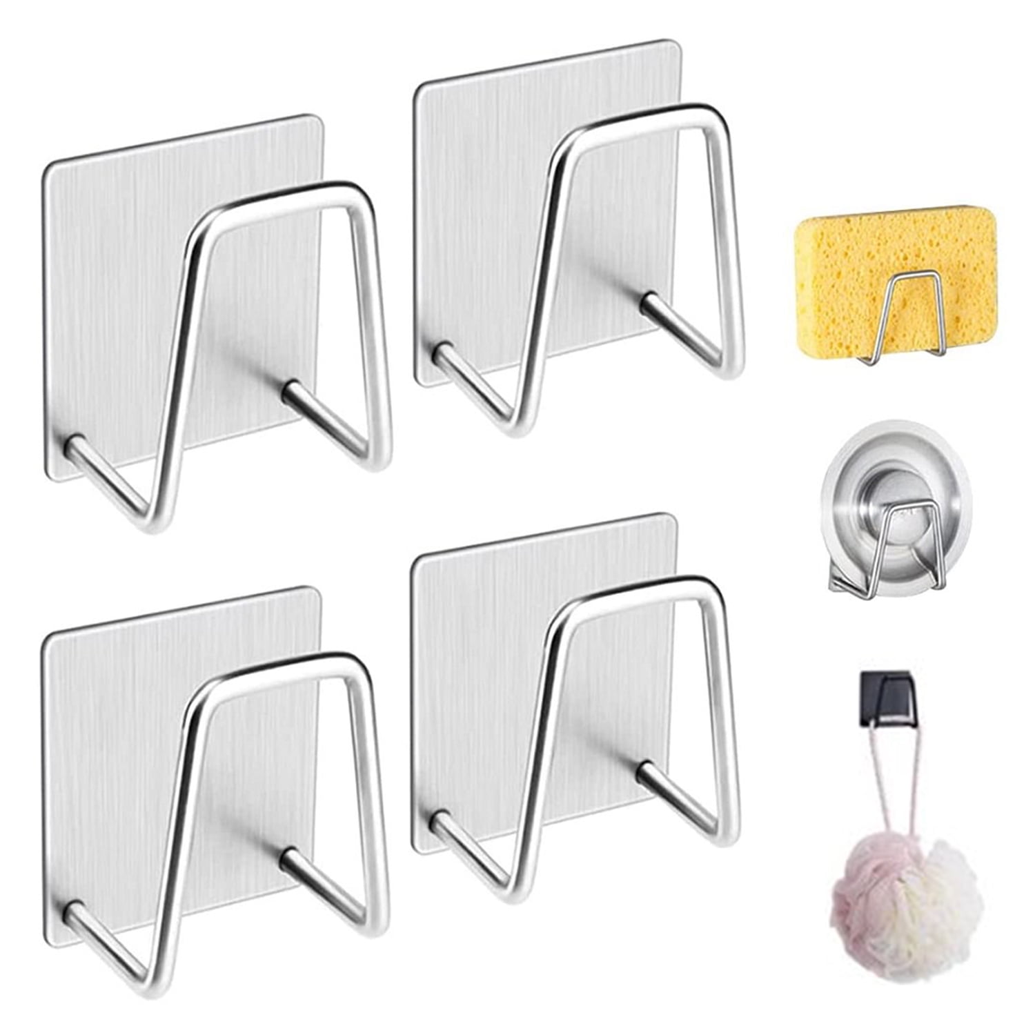 4 Pack Sponge Holder for Kitchen Sink, 304 Stainless Steel Sponge