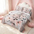 thumbnail image 3 of Erosebridal Girls Butterfly Quilt Full, Gradient Oil Painting Full Bedspread Sets, Gray Reversible, Dusty Rose White, 3pcs (1 Coverlet and 2 Pillowcases), 3 of 7