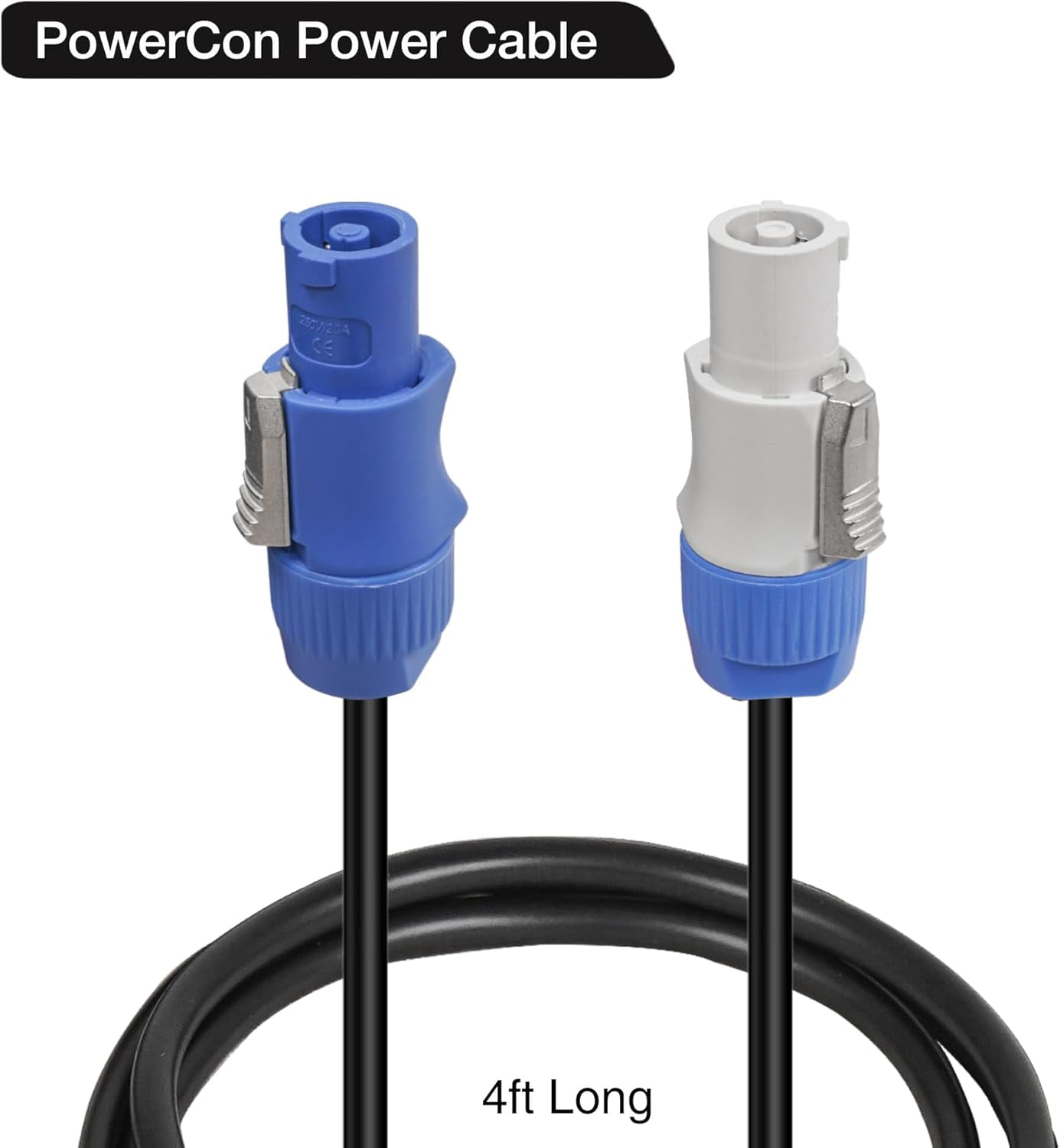 Sound Town 2 Pack 4FT 14AWG AC PowerCon Cable with Twist Lock, PowerCon Input to PowerCon Output 3 Pin Cable for Powered Speaker, Stage Light, LED Screen, Audio Video Equipment and More (STC-PP4-2PK)