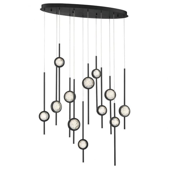 Modern Twelve Light Chandelier-Black Anodized Aluminum Finish Bailey Street Home 79-Bel-4534007