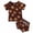 Brown, variant on Baby Boy Outfits Graphic Print Short Sleeve Crew Neck T-Shirt Top And Shorts 2 Piece Daily Wear Boys' Clothing Sets Size 9-12 Months