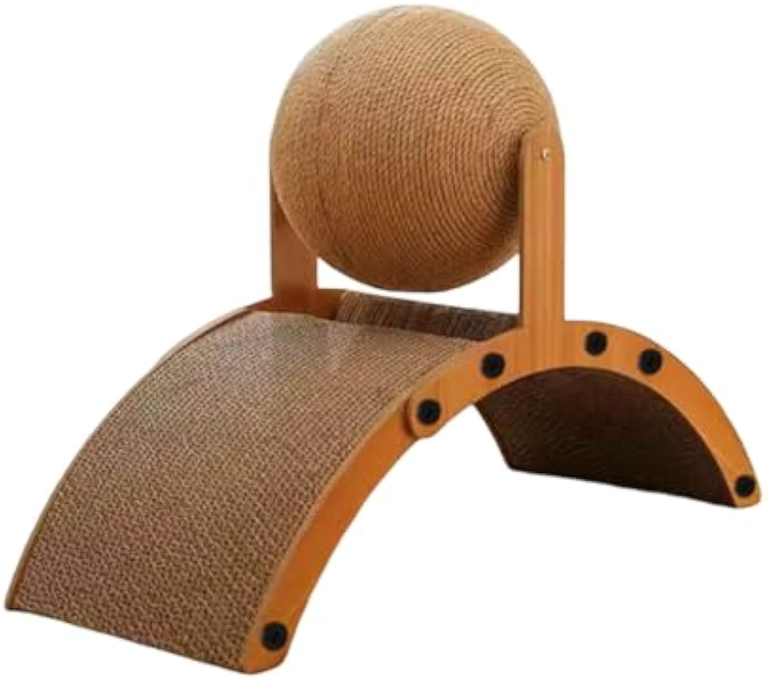 Cat Scratching Pads, Scratch Cat Toys for Indoor Cats, Sisal Scratchers Board with Ball, Ferris Wheel Design for Cats Playing, Scratching Posts Toy for Kittens Rabbits Small Pets (Brown-A, S)