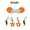 orange mini enamel bolts and green statement open starboys, variant on University of Miami Spirit Stack