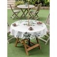 thumbnail image 4 of Outdoor Tablecloth with Umbrella Hole for Patio/Picnic/Party/Camping, Sage Green Leaves Waterproof Table Cloth Round Cover Washable, Summer Botanical (Dia 54"), 4 of 8