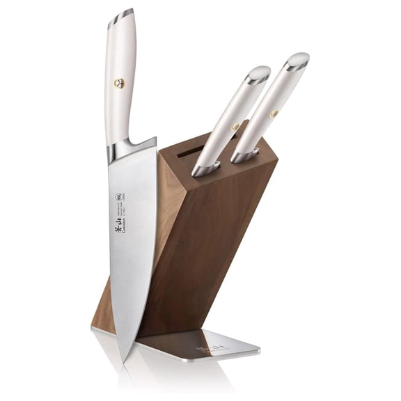 L1 Series 4-Piece HUA Knife Block Set, Forged German Steel, White, 1026986