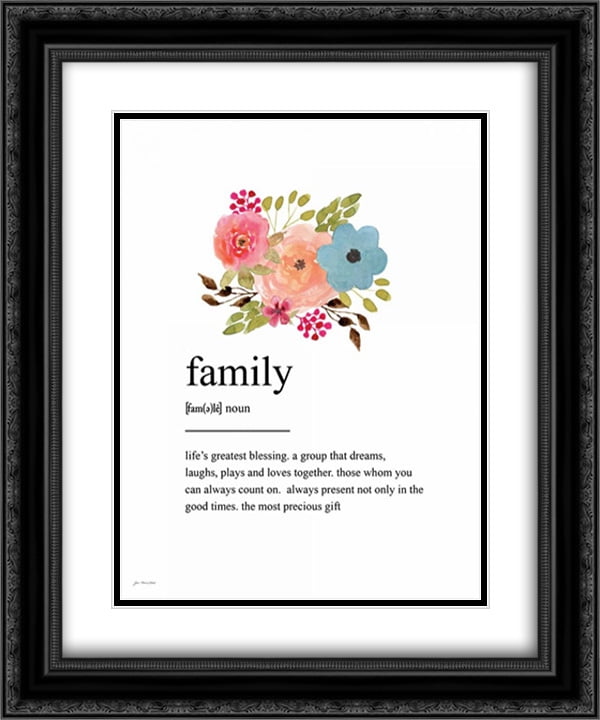 Family Definition 2x Matted 20x24 Black Ornate Framed Art Print by