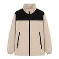 thumbnail image 2 of Lmueinov Women Windbreaker Jacket with Zip Pockets Full Zip Up Vintage Color Block Rain Jacket Windproof Lightweight Hiking Jacket Outdoor Casual Coat M-4XL, 2 of 5